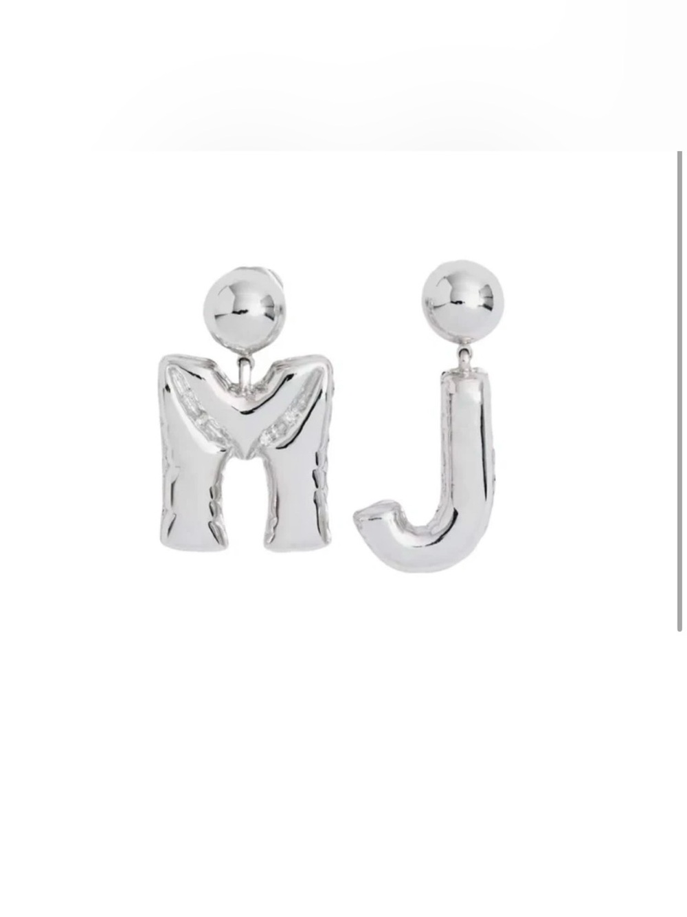MARC JACOBS
MJ BALLOON EARRINGS Silver Letter M and J Drop Earrings